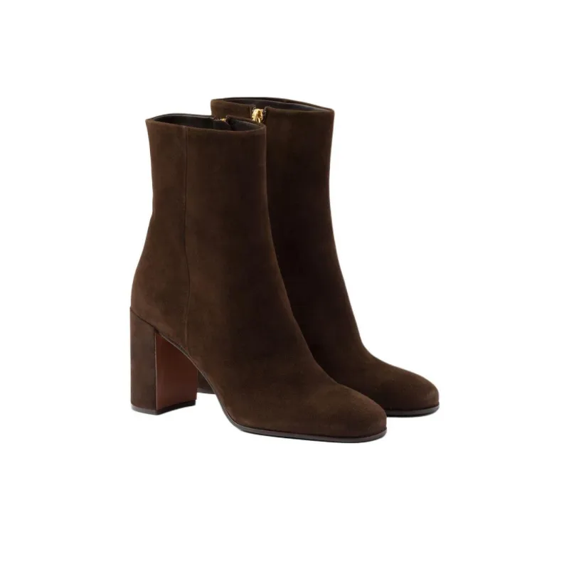PRADA Ankle Boots 8.5cm Women's Brown-2