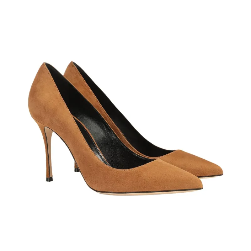 SERGIO ROSSI Godiva Slim Heel High Heels 9cm Women's Brown-2
