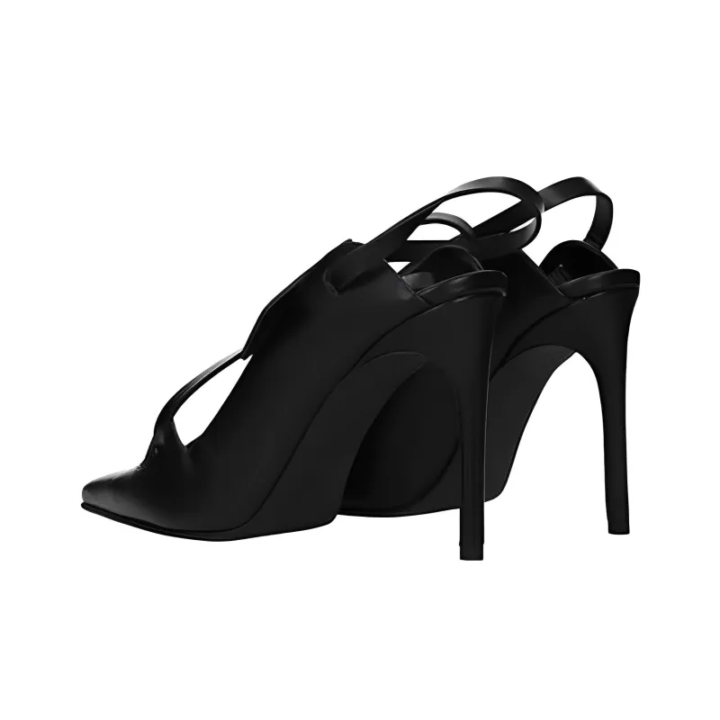 OFF-WHITE Warped Slim Heel High Heels 10.5cm Women's Black-3