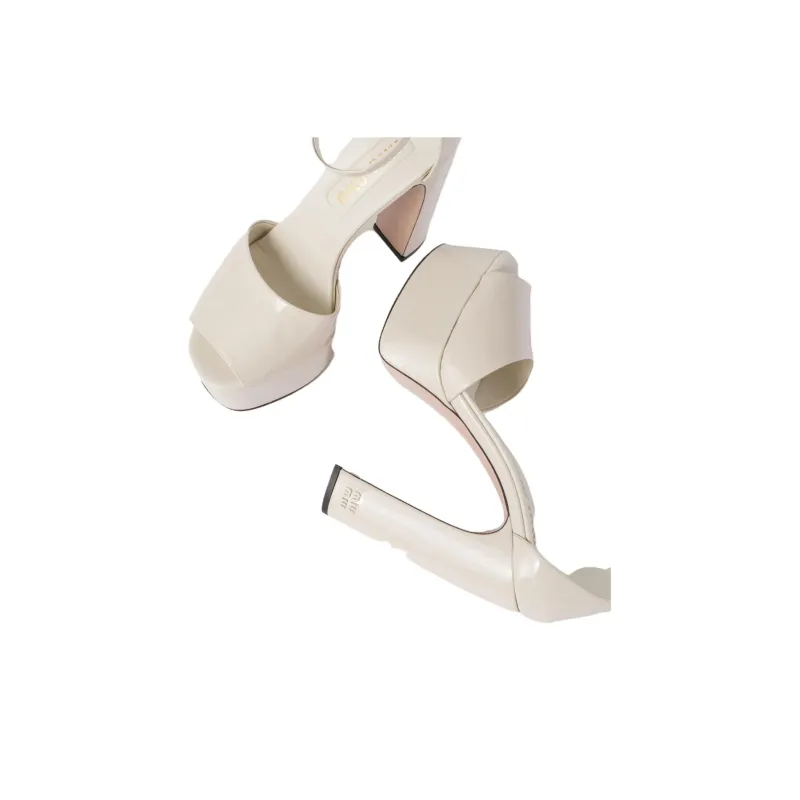 MIU MIU 135mm Patent-leather Platform Sandals-4