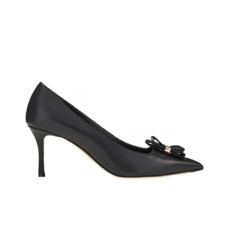 FERRAGAMO Slim Heel High Heels 7cm Women's Black-1