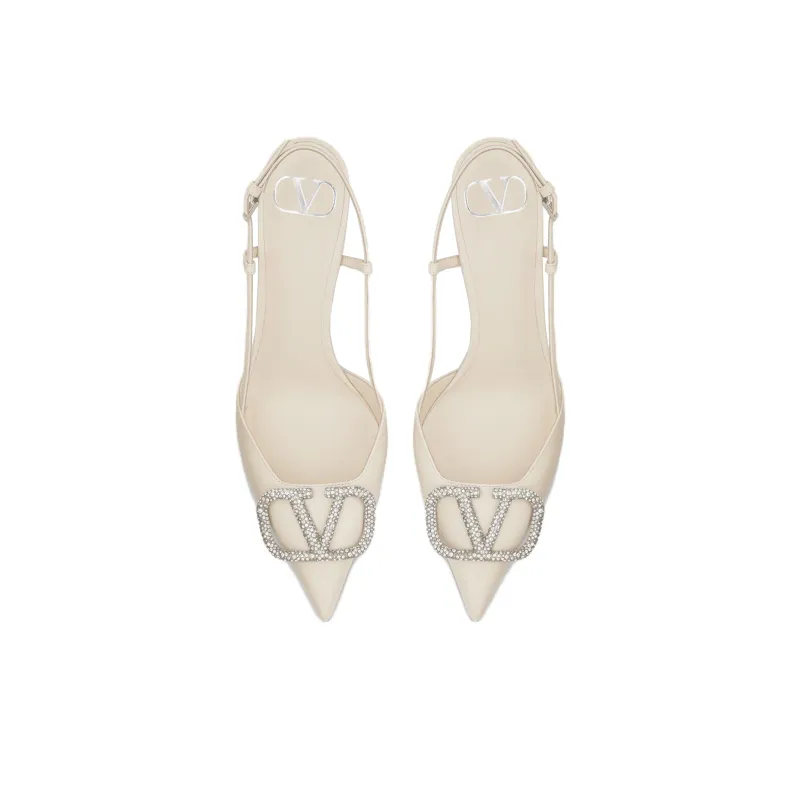 Valentino Slim Heel High Heels Women's White-3