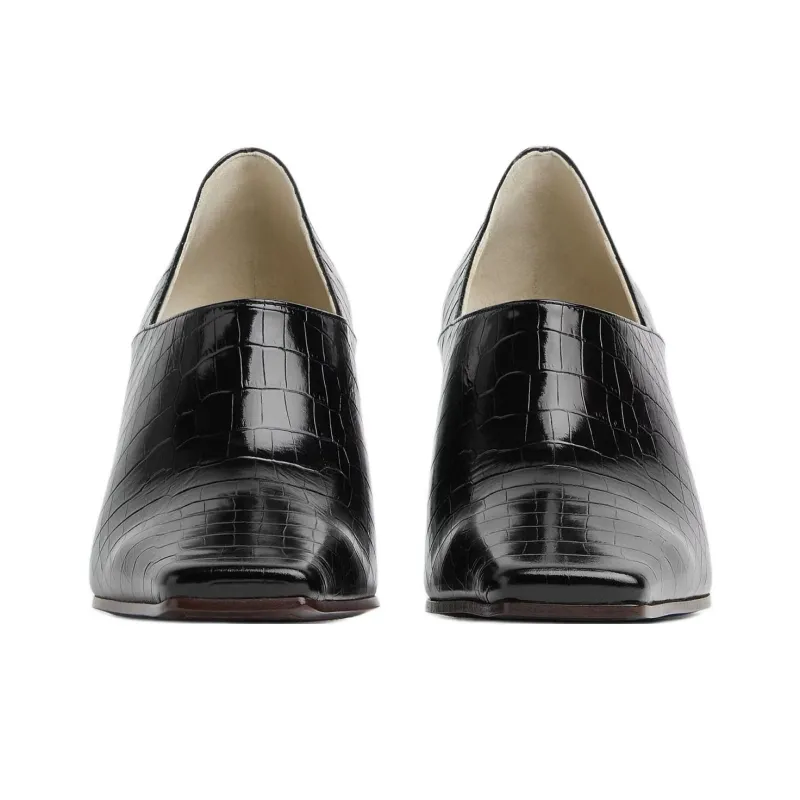 Bottega Veneta Lewis Block Heel High Heels 7.5cm Women's Black-2