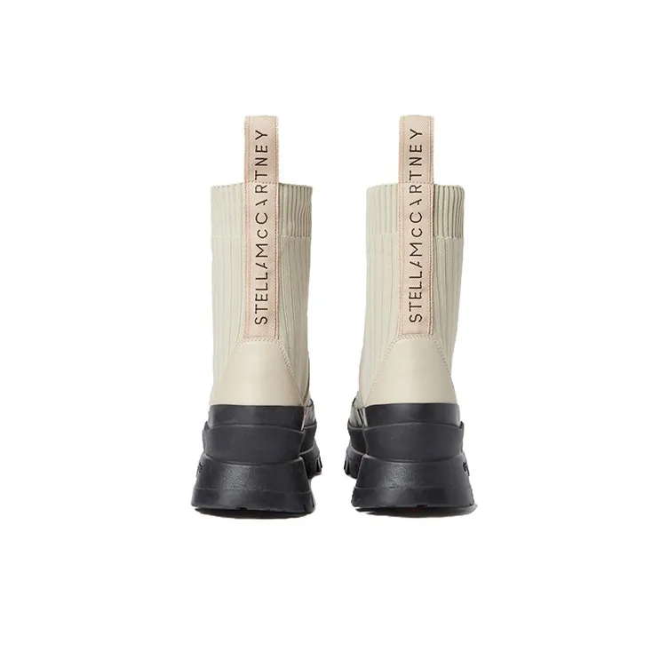 Stella McCartney Chelsea Knit Lace Up Trace Boots Women's-4