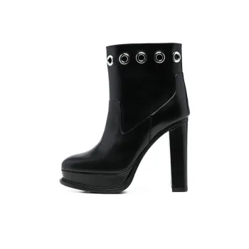 Alexander McQueen Eyelet Detailed Platform Boots Women's