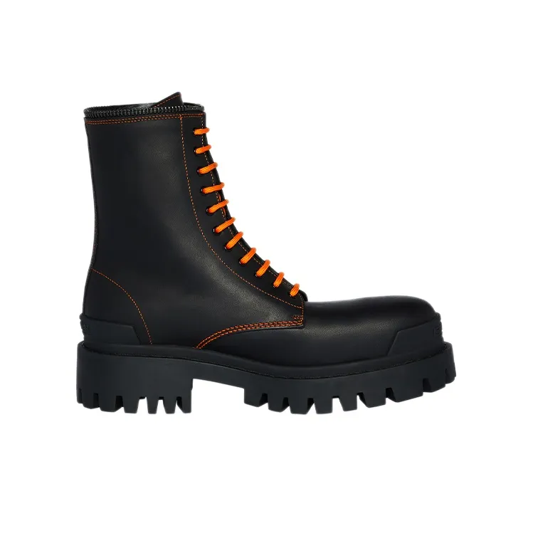 Balenciaga Master Tiger Year Collection Short Martin Boot Men's Black Orange-1