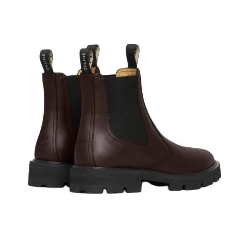 CELINE Margaret Short Chelsea Boots Women's Dark Brown-3