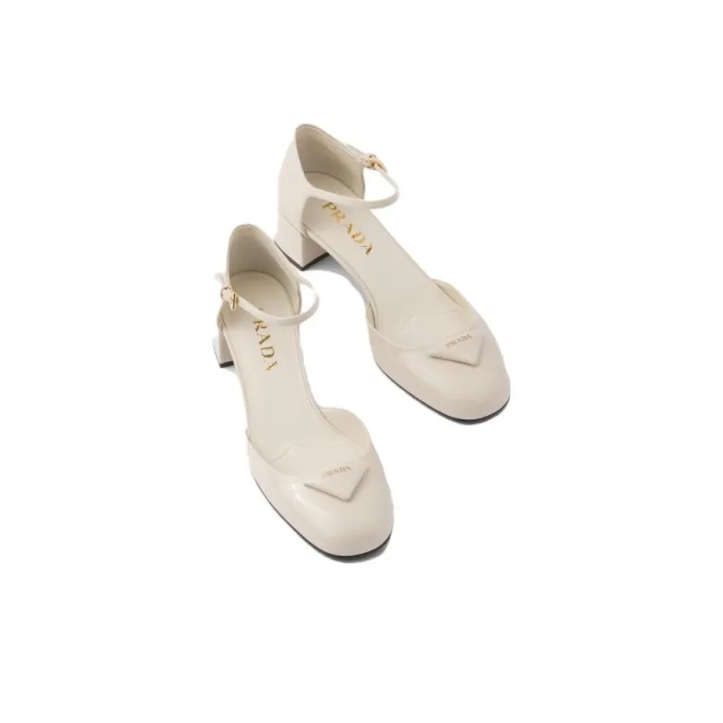 PRADA 35mm Triangle-logo Patent-leather Pumps-3