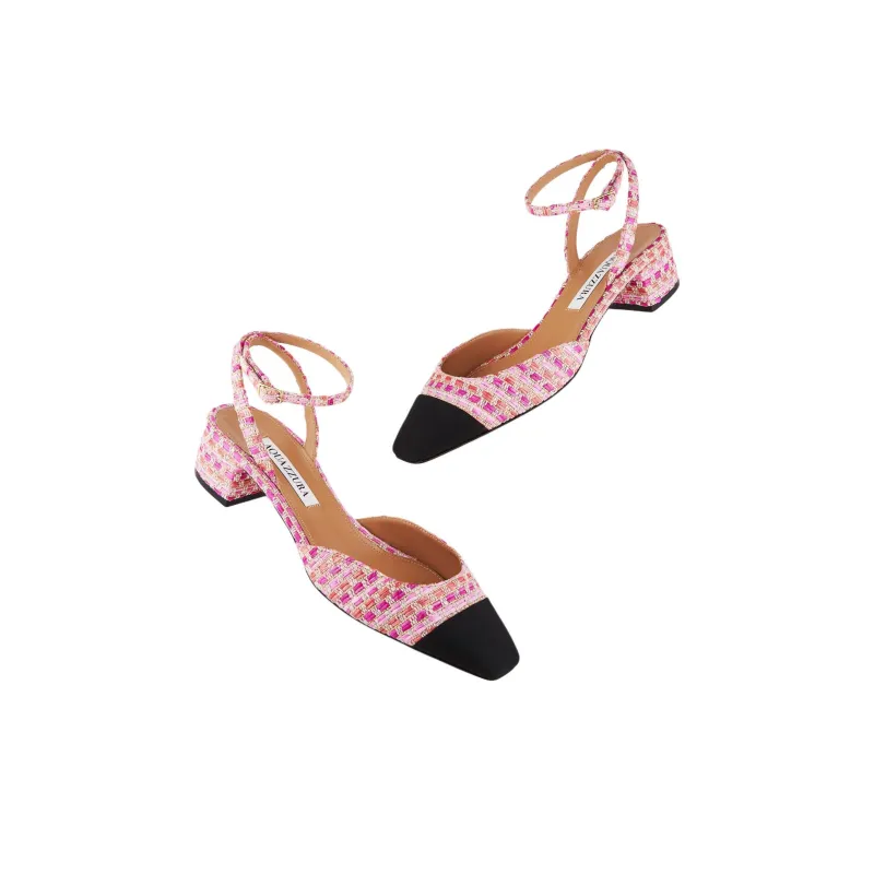 AQUAZZURA French Flirt Chunky Heel High Heels 3.5cm Women's Pink-3