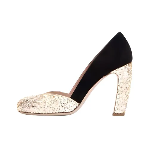 MIU MIU Chunky Heel High Heels Women's Black