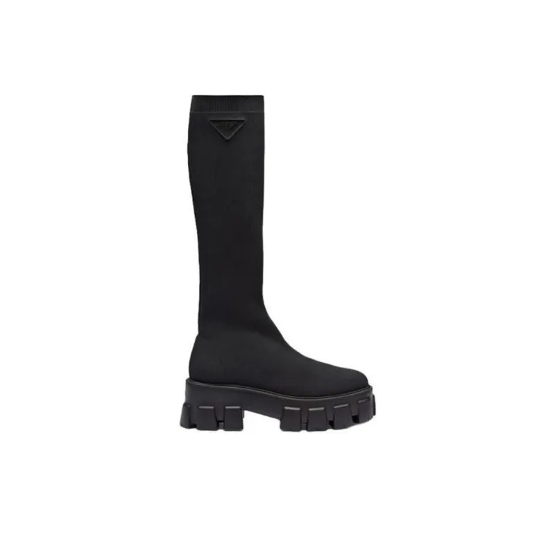 PRADA Monolith Knee-High Boots 5.5cm Women's Black-1