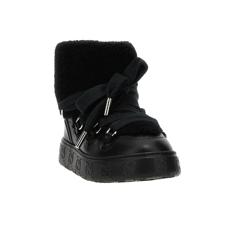 GUCCI Teddy Short Snow Boots Women's Black-2
