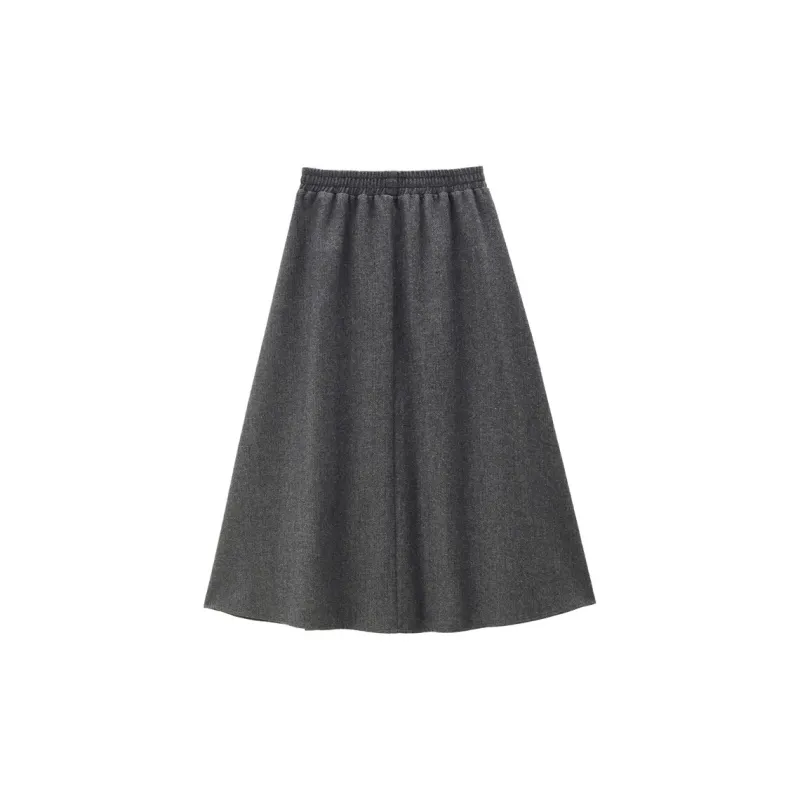 UNIQLO Casual Long Skirts Women's Heather Gray-1