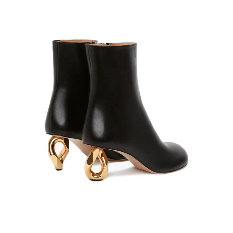 JW Anderson Chain heel Leather Ankle Boots Women's-4