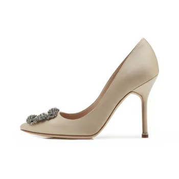 MANOLO BLAHNIK Slim Heel High Heels 10.5cm Women's Champagne