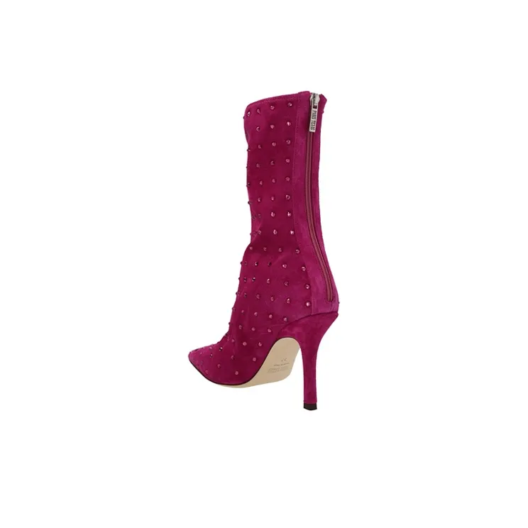 Paris Texas 95mm Stud-detail Suede Boots-3