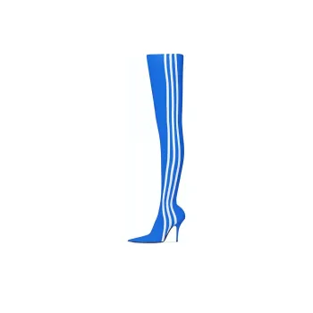 Balenciaga X Adidas Originals Knife Over The Knee Booties 'Blue' Women's