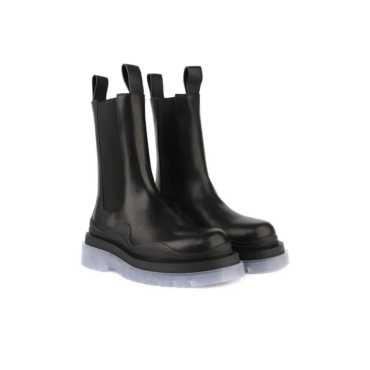 Bottega Veneta Tire Chelsea Short Chelsea Boots Men's Black-2