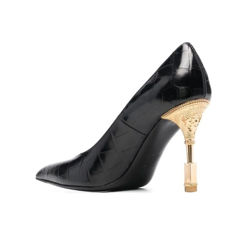 BALMAIN Embossed Crocodile 95mm Pumps-3
