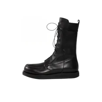 THE ROW Patty Leather Combat Boots
