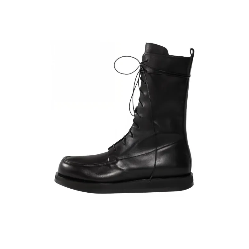 THE ROW Patty Leather Combat Boots-0