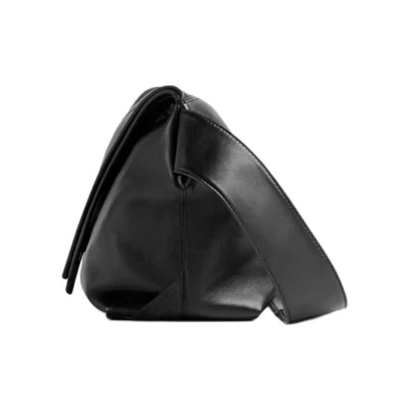 Bottega Veneta Calfskin Crossbody Bag, Shoulder Bag Trumpets Men's Black-1