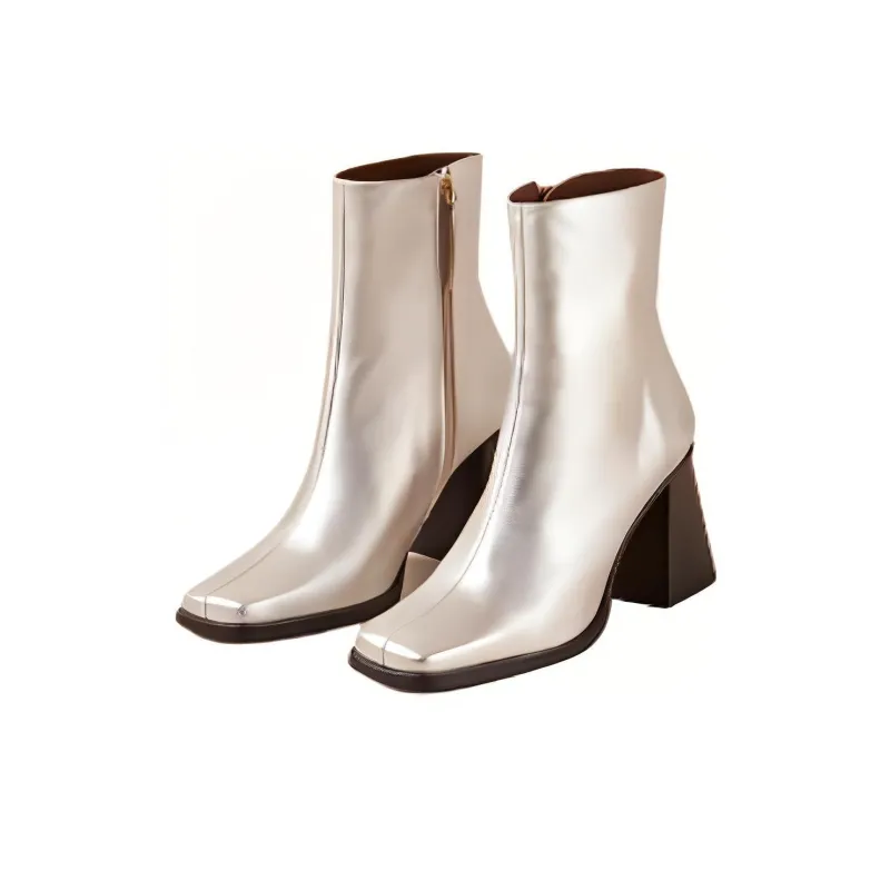 ALOHAS Ankle Boots 8cm Women's Silver-2