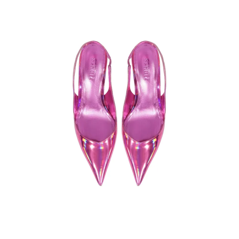 Schutz Lexi Irregular Heel High Heels 7.2cm Women's Fuchsia-4