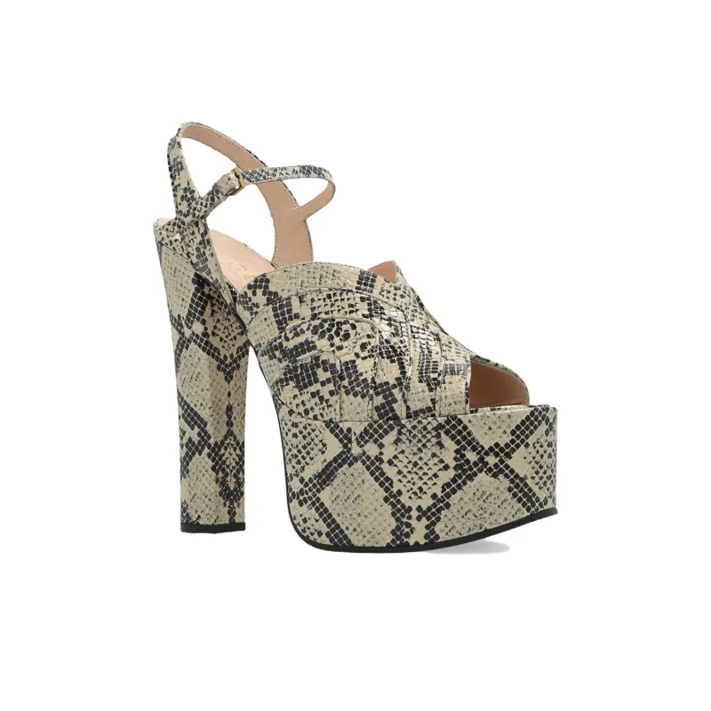 GUCCI Python-print Platform Sandals-1