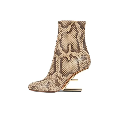 FENDI Fendi First Ankle Boots 9.5cm Women's Light Brown