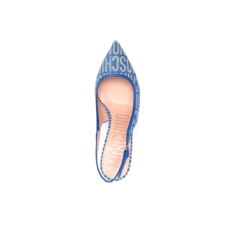 MOSCHINO Logo-pattern Slingback Pumps-3