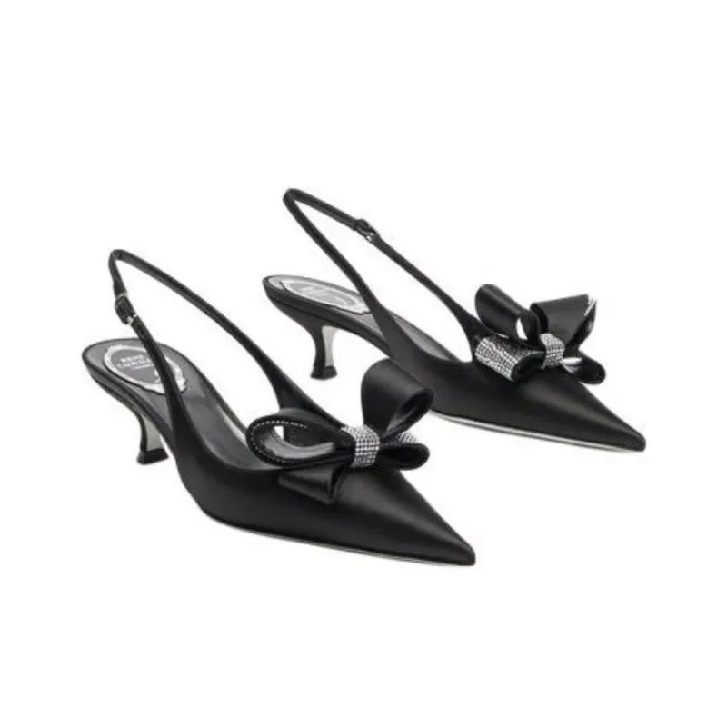 RENE CAOVILLA Arabella Spool Heel High Heels 5cm Women's Black-2