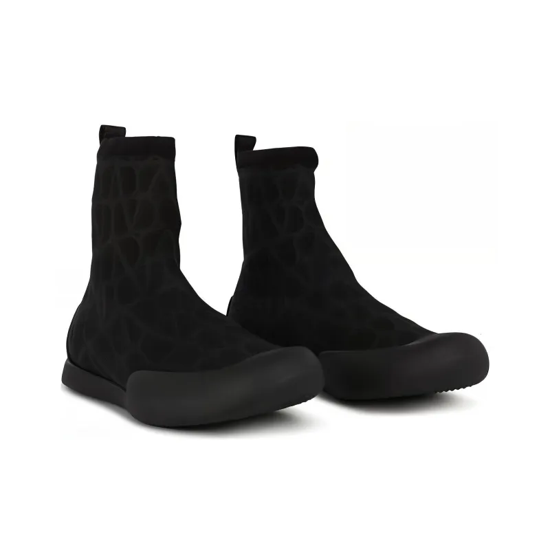 Valentino Toile Iconographe Round Toe Sock Boots-2