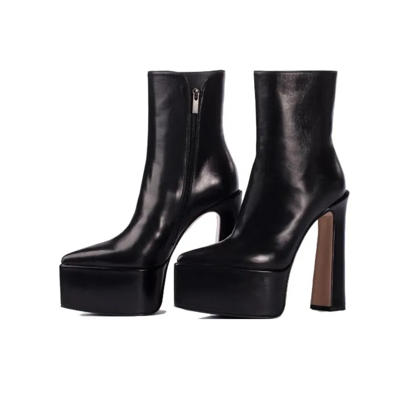 Le Silla Nina 170mm Platform Leather Boots Women's-4