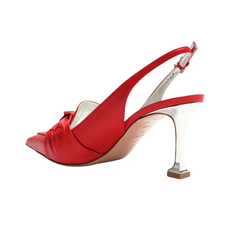 Schutz Fiorella Flared Heel High Heels 10cm Women's Red-3