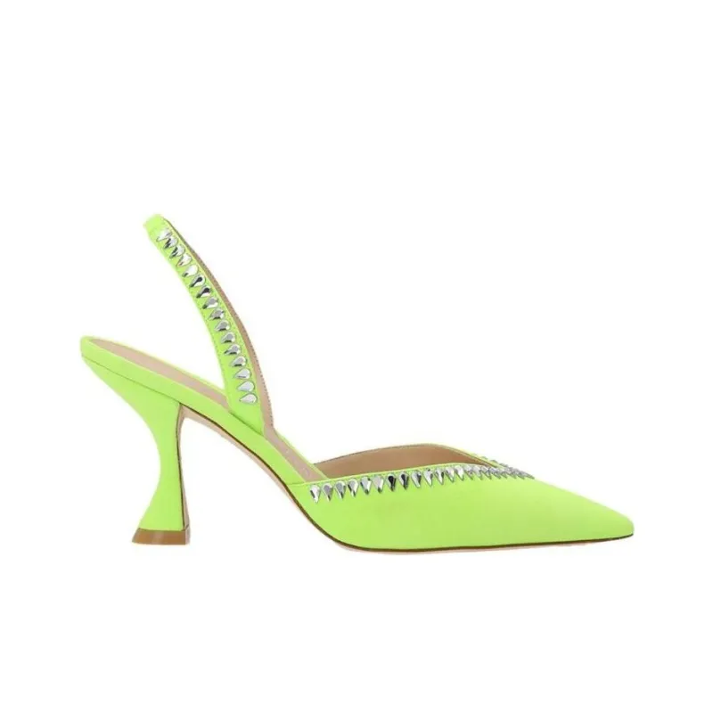 Stuart Weitzman/SW Chunky Heel High Heels 8.5cm Women's Green-1