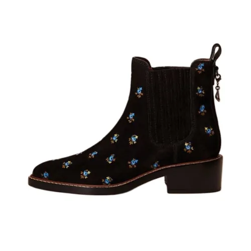 COACH Bowery Ankle-Length Chelsea Boots 3cm Women's Black