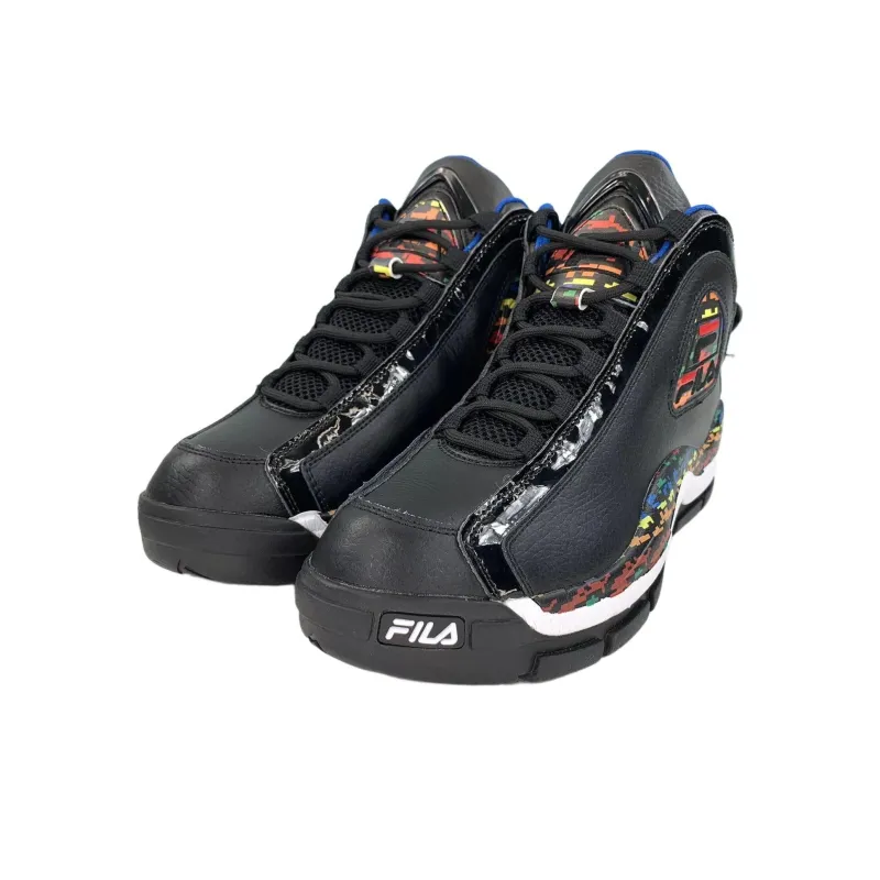 FILA Grant Hill 2 Anti-Slip And Wear-Resistant Breathable Mid-Top Casual Shoes Men's Black White-2