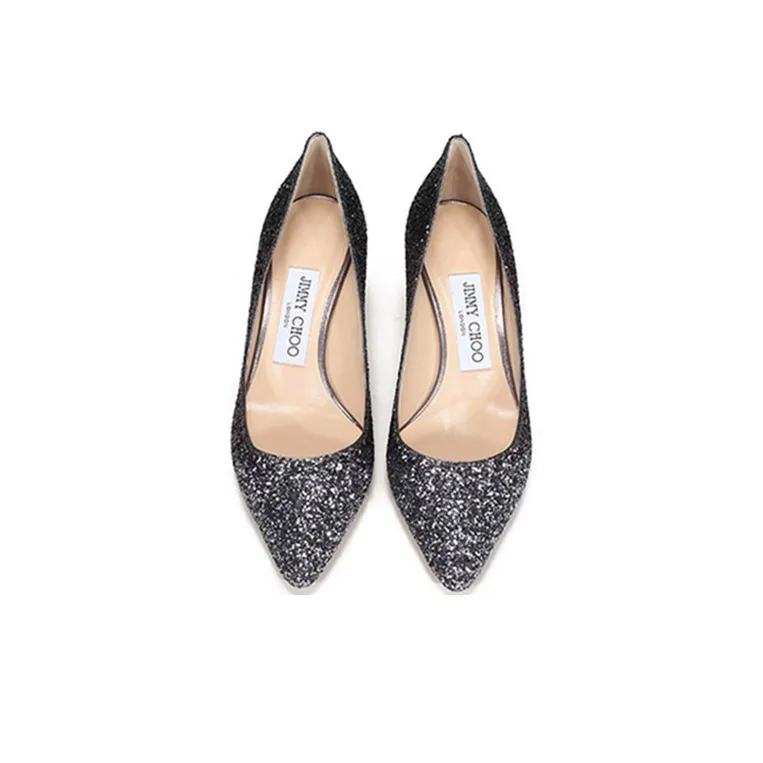Jimmy Choo ROMY 60 Zhou Yangjie High Heels 6cm Women's Silver Gray Purple Black Gradient-3