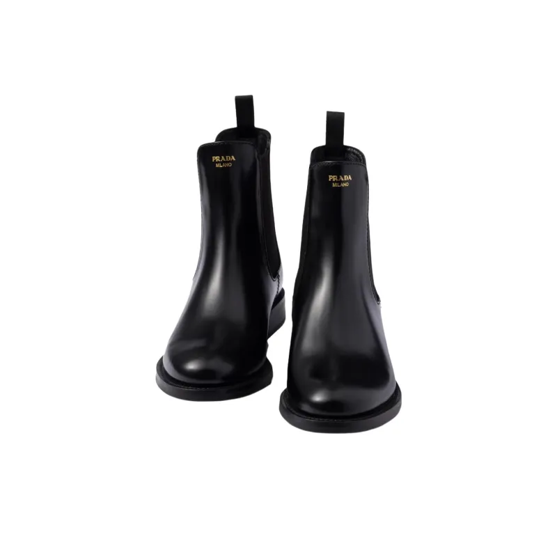 PRADA Short Chelsea Boots Women's Black-4