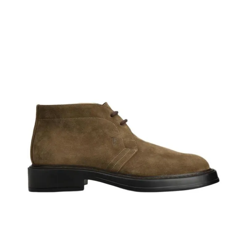 TOD'S Desert Round Toe Lace Up Boots-1