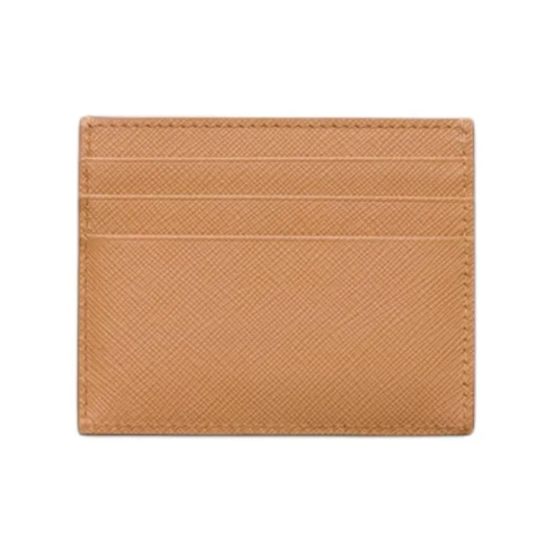 PRADA Calfskin Card Holder Women's Natural-1