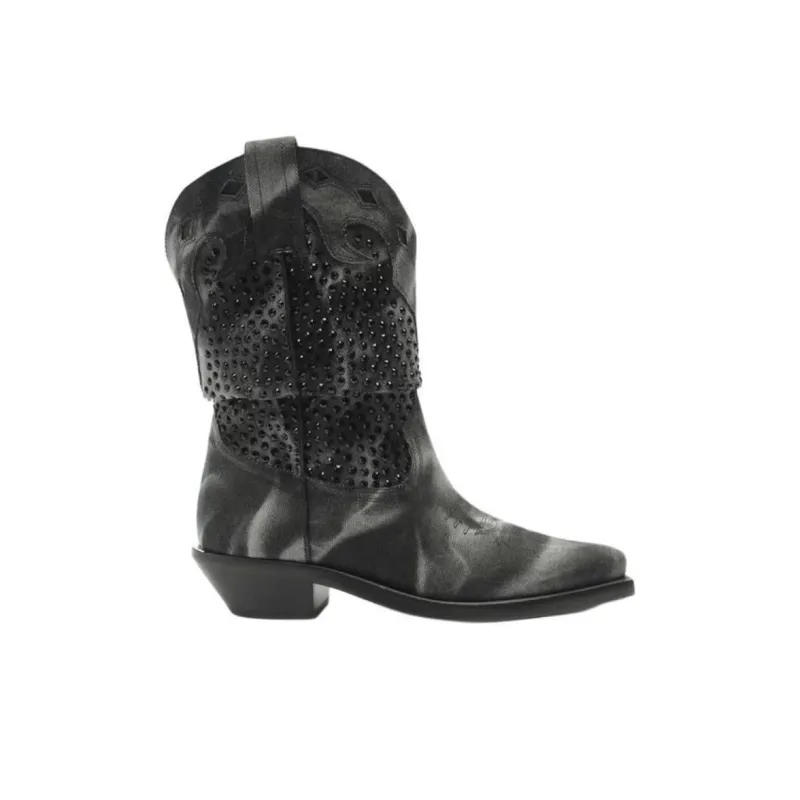 Schutz Ankle Boots 3cm Women's Gray Black-1