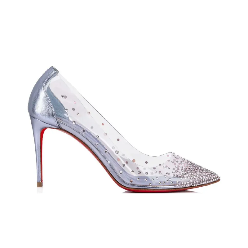 CL Degrastrass Slim Heel High Heels 8.5cm Women's Light Blue-1