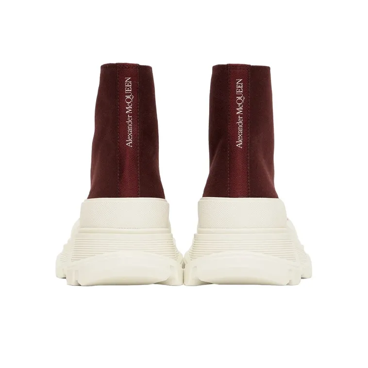 Alexander McQueen Tread Slick Boots 'Burgundy White'-4