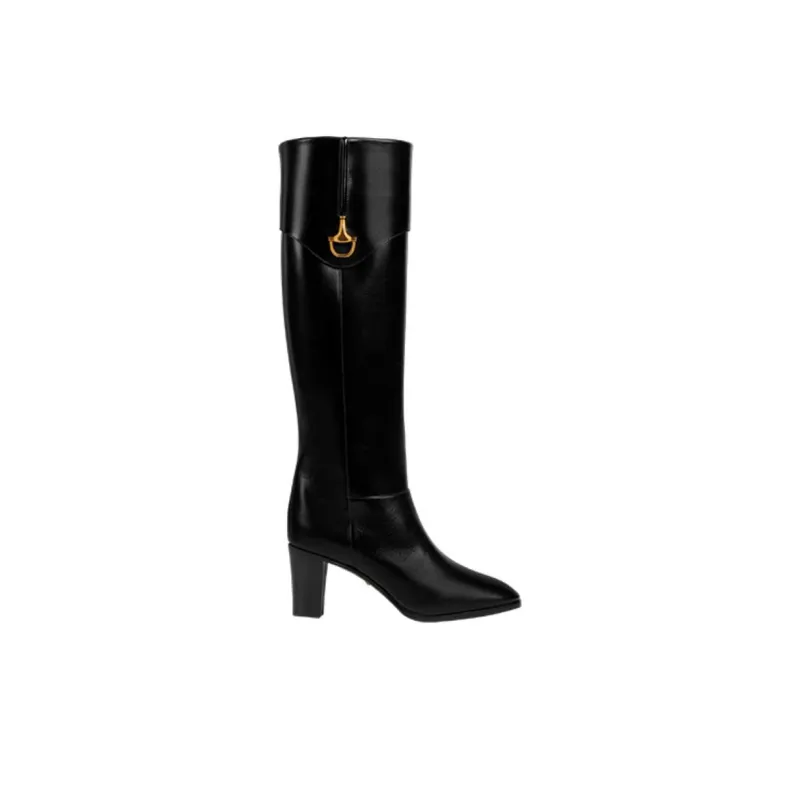 GUCCI Half Horsebit Leather Boots-1