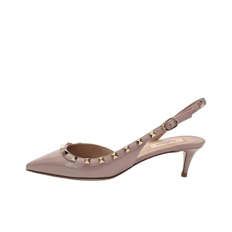 Valentino Rockstud Slim Heel High Heels 5cm Women's Pink-0