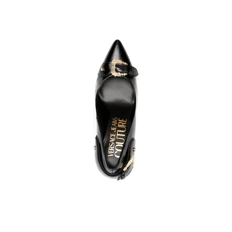 VERSACE JEANS Couture Baroque-buckle 90mm Stiletto Pumps-3