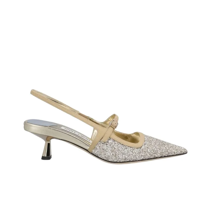 Jimmy Choo Didi Irregular Heel High Heels Women's Gold-1