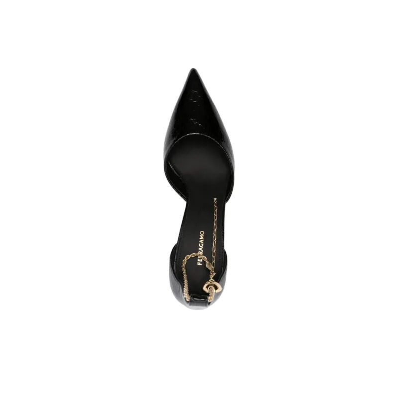 FERRAGAMO High Heels 8cm Women's Black-4